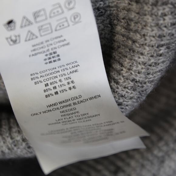 Michael Kors Sweater Women Medium Gray Wool Cotton Textured Shoulder Knit Preppy - Picture 8 of 8